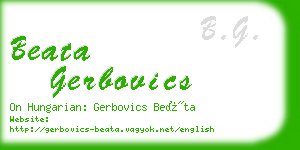 beata gerbovics business card